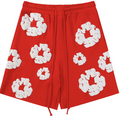 Denim Tears Cotton Wreath Allover Fleece Shorts (Red)