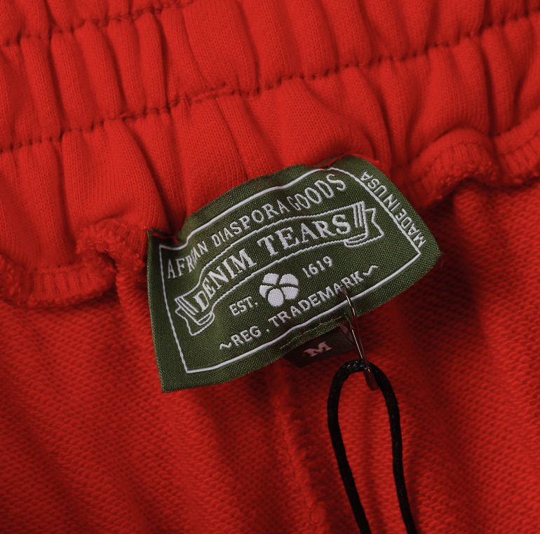 Denim Tears Cotton Wreath Allover Fleece Shorts (Red)