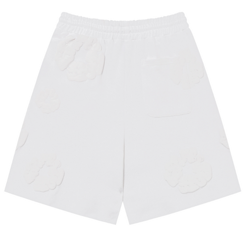 Denim Tears Cotton Wreath Allover Fleece Shorts (Tonal White)