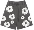 Denim Tears Cotton Wreath Allover Fleece Shorts (Charcoal)