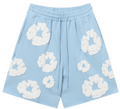 Denim Tears Cotton Wreath Allover Fleece Shorts (Baby Blue)