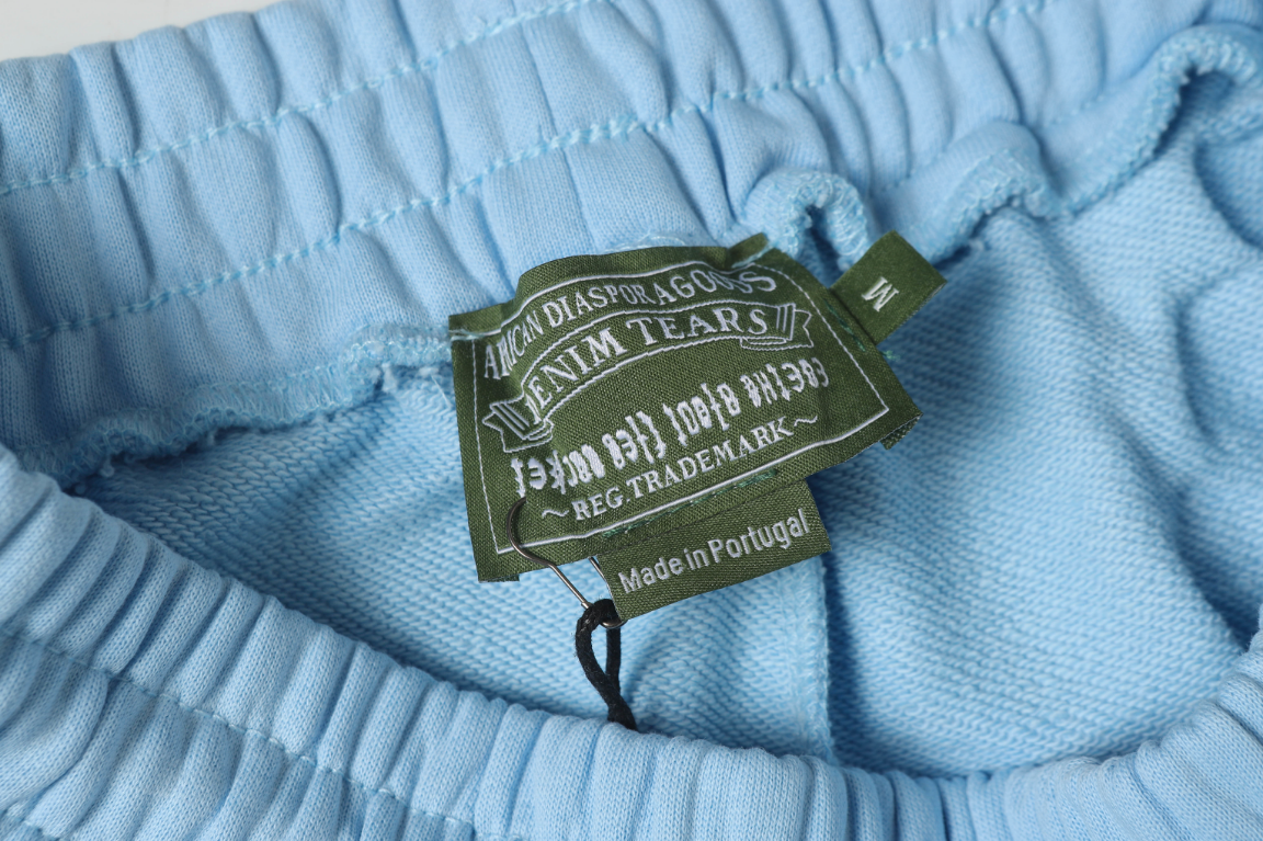 Denim Tears Cotton Wreath Allover Fleece Shorts (Baby Blue)