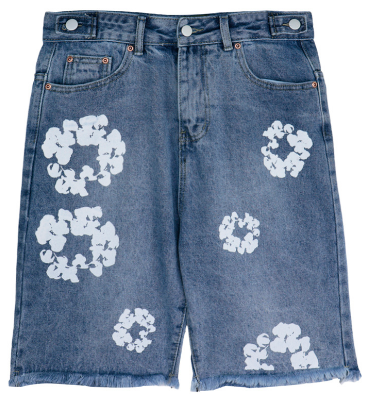 Denim Tears Cotton Wreath Denim Shorts (Medium Wash)