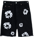 Denim Tears Cotton Wreath Denim Shorts (Black Wash)