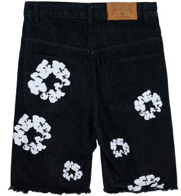 Denim Tears Cotton Wreath Denim Shorts (Black Wash)