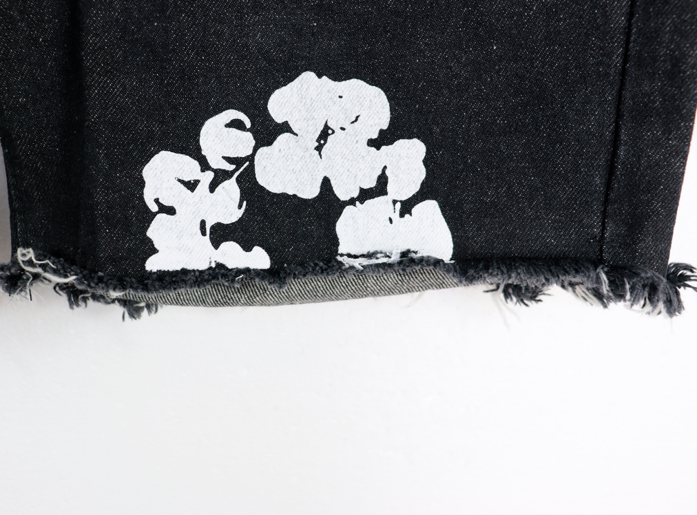 Denim Tears Cotton Wreath Denim Shorts (Black Wash)