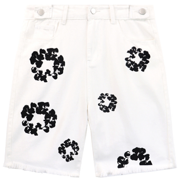 Denim Tears Cotton Wreath Denim Shorts (White)