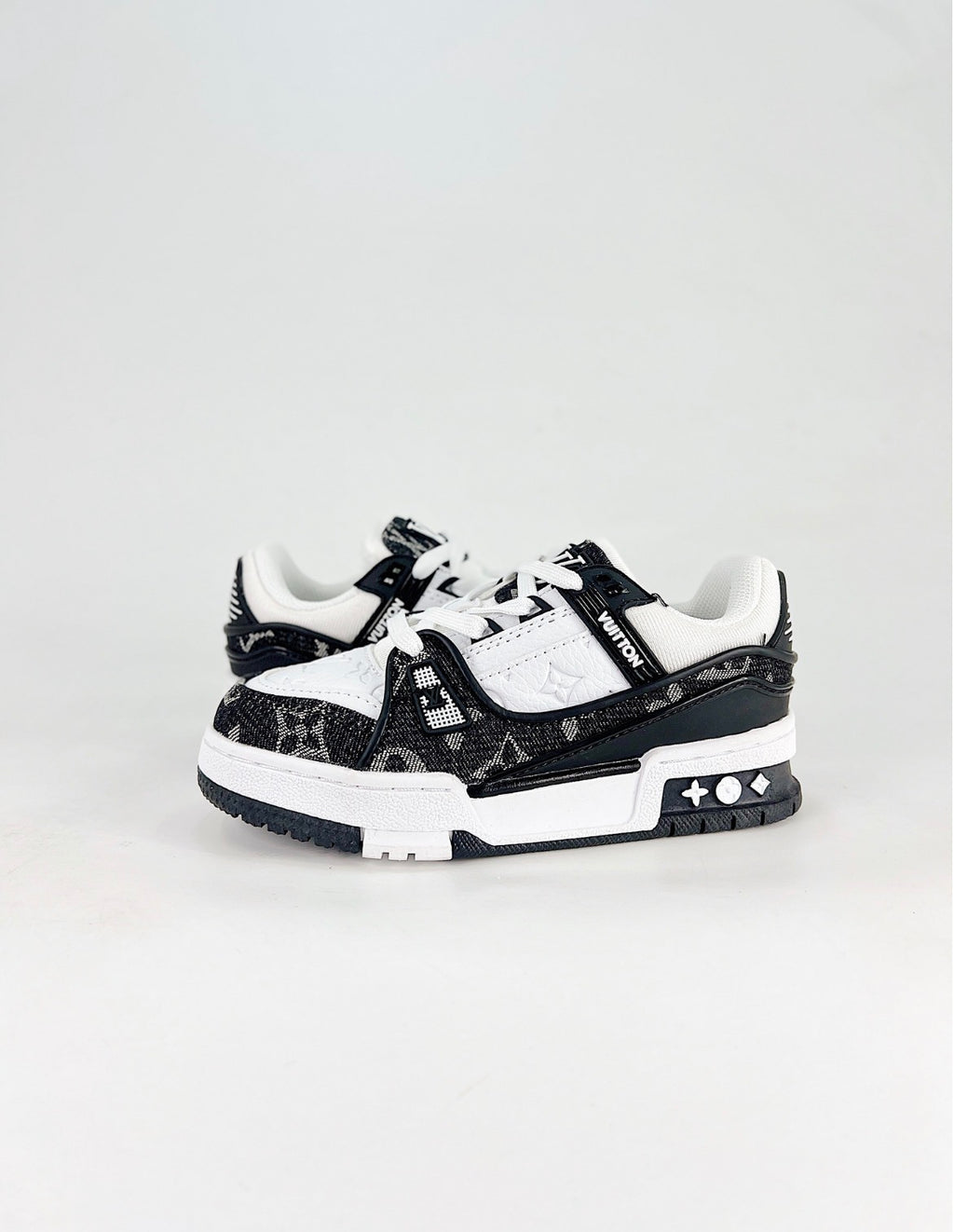 Louis Vuitton LV Trainer (Black Monogram Denim/White Calf Leather)