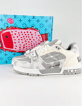 Louis Vuitton LV Trainer (Grey Monogram Denim/Velcro Strap)