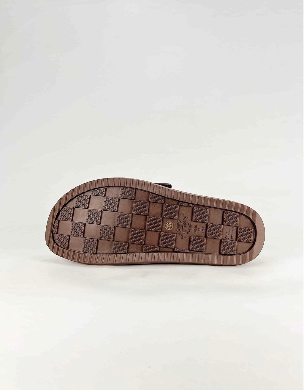 Louis Vuitton (Monogram Suede LV Lock Mule/Chocolate Brown)
