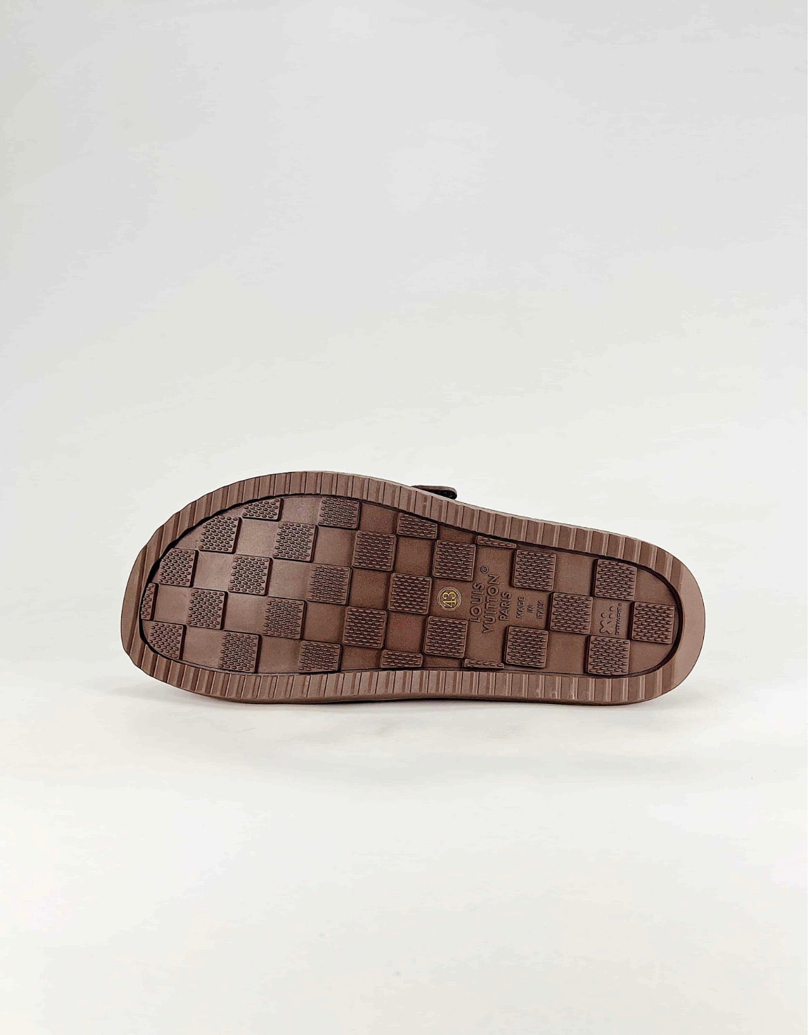 Louis Vuitton (Monogram Suede LV Lock Mule/Chocolate Brown)