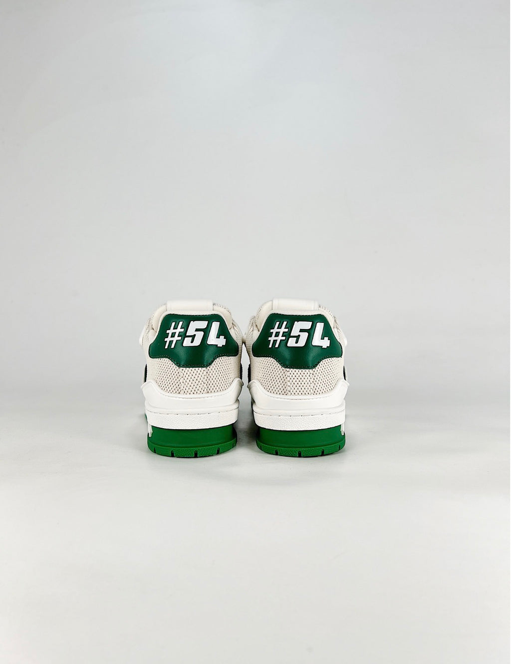 Louis Vuitton LV Trainer (White/Green with Gold Signature)