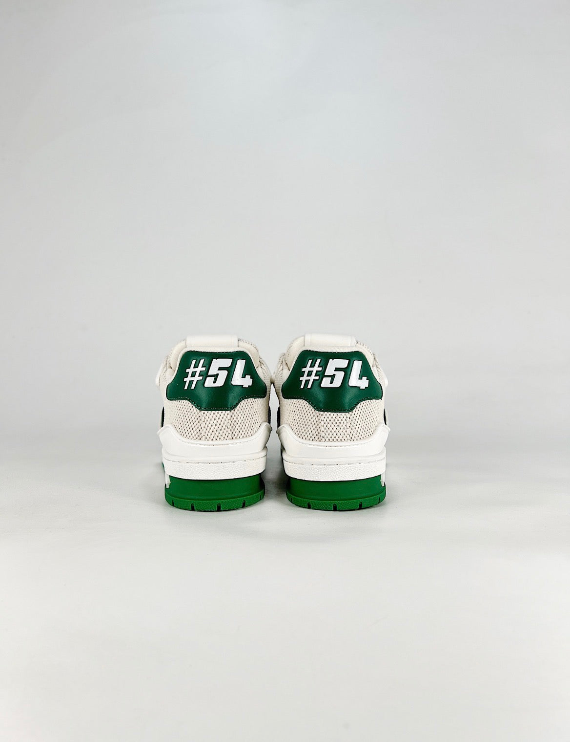 Louis Vuitton LV Trainer (White/Green with Gold Signature)
