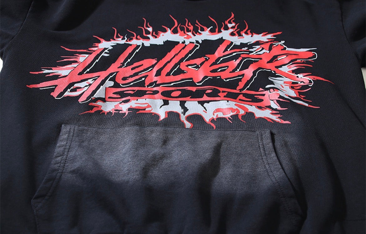 Hellstar Flame Logo Hoodie (Red/Black)