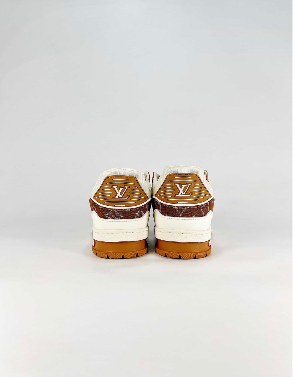 Louis Vuitton LV Trainer (Brown Monogram Denim/White Leather)