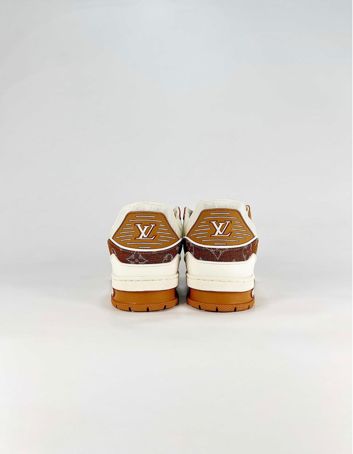Louis Vuitton LV Trainer (Brown Monogram Denim/White Leather)