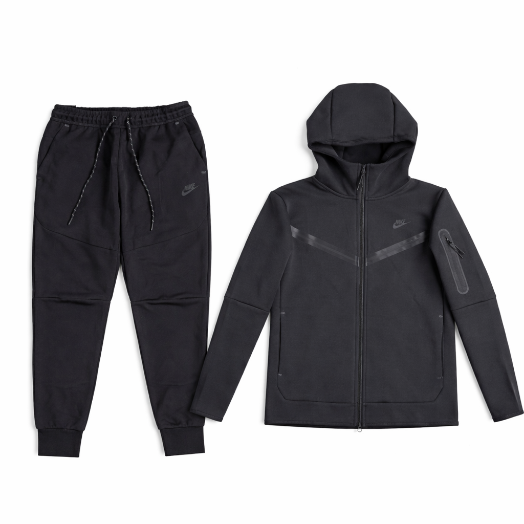 Nike Sportswear Tech Fleece Full-Zip Hoodie and Joggers Set (Black)