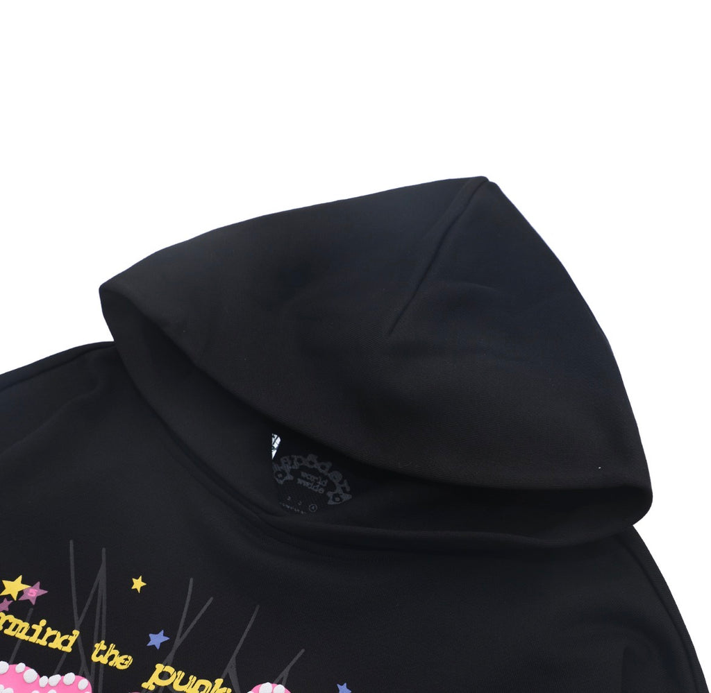 Sp5der Pink V2 Hoodie (Black)