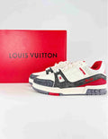 Louis Vuitton LV Trainer (White, Grey/Red “26” Edition)