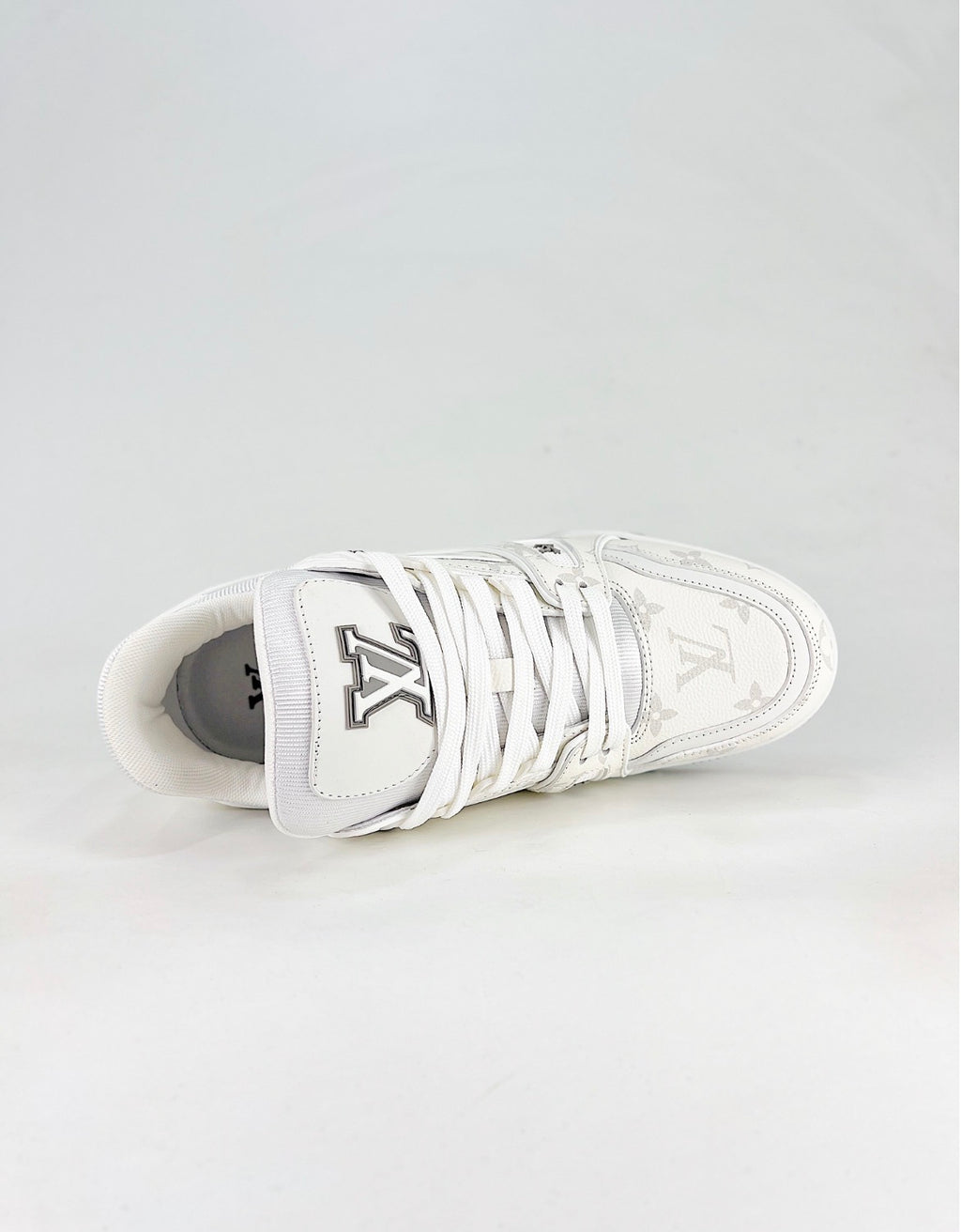 Louis Vuitton LV Trainer (White Monogram Canvas/Calf Leather)