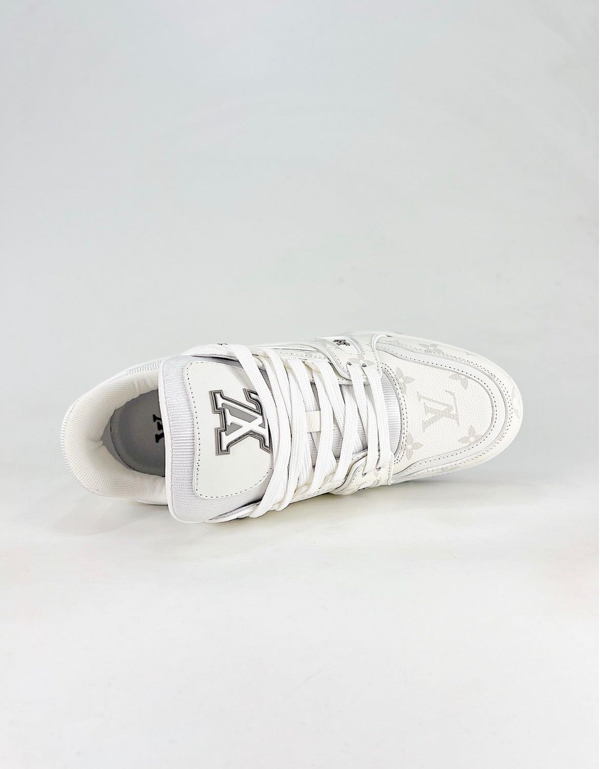 Louis Vuitton LV Trainer (White Monogram Canvas/Calf Leather)