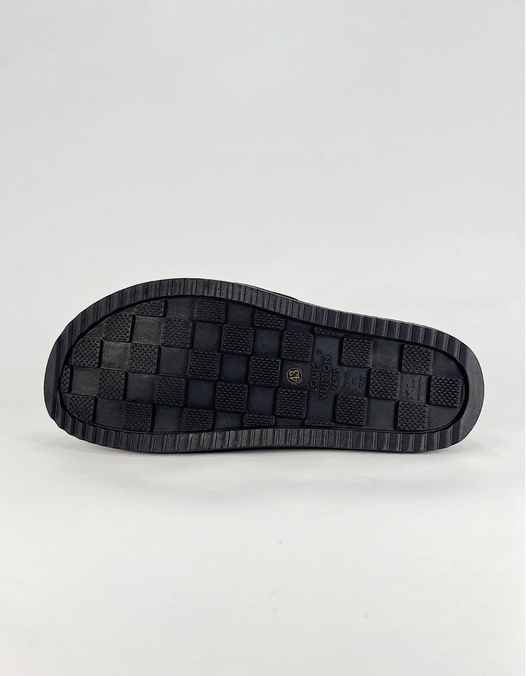Louis Vuitton (Monogram Suede LV Lock Mule/Black)