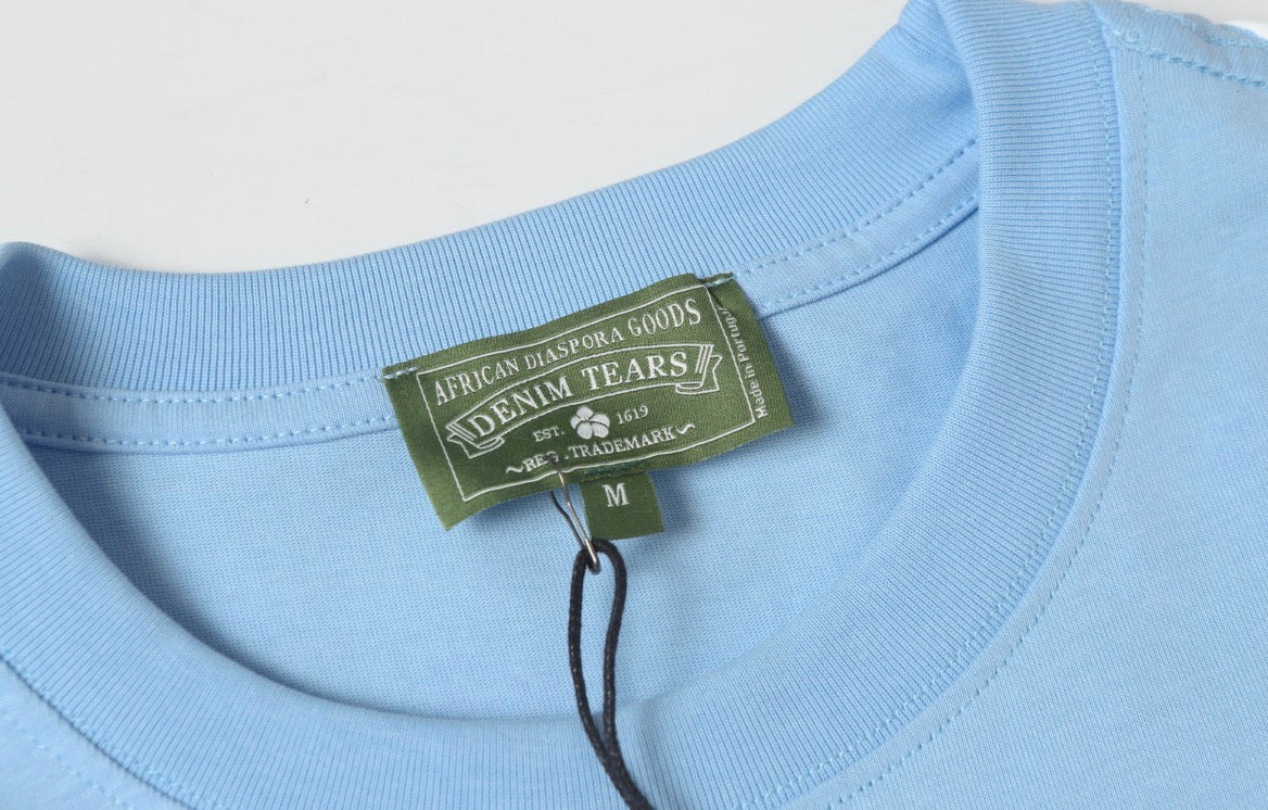 Denim Tears Cotton Wreath T-Shirt (Light Blue)