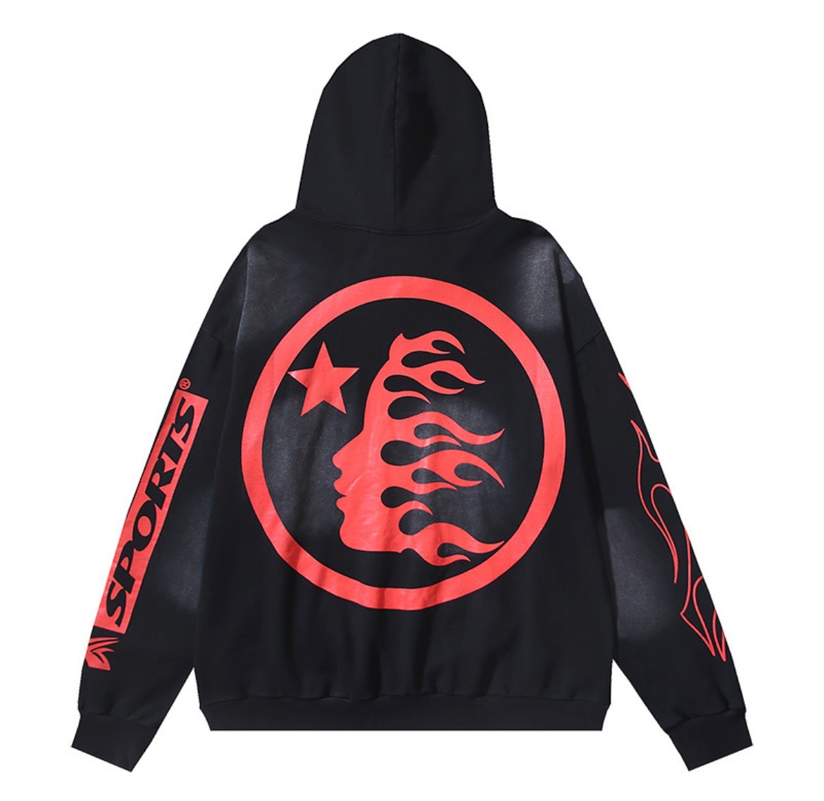 Hellstar Flame Logo Hoodie (Red/Black)