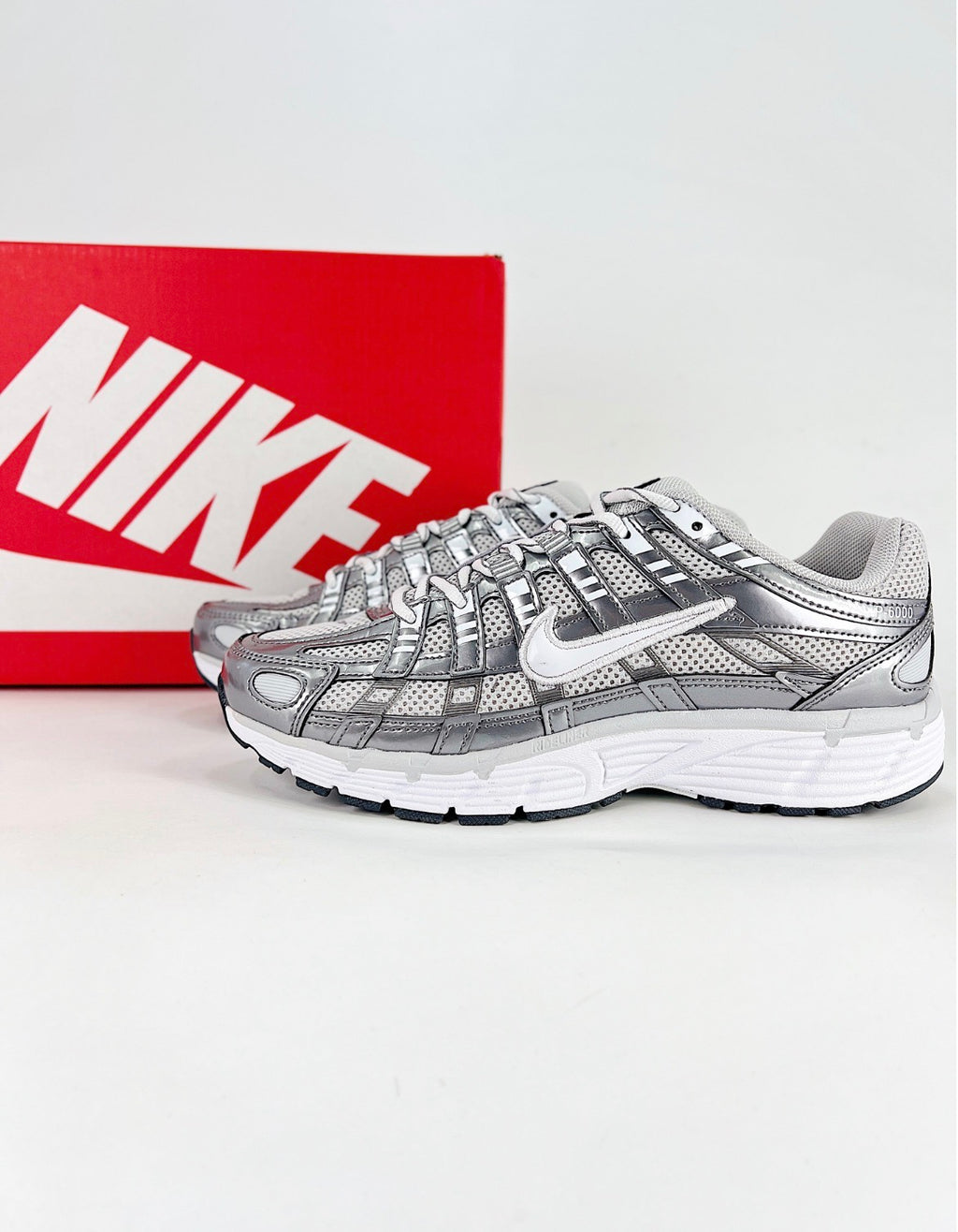 Nike P-6000 (Metallic Silver / White)