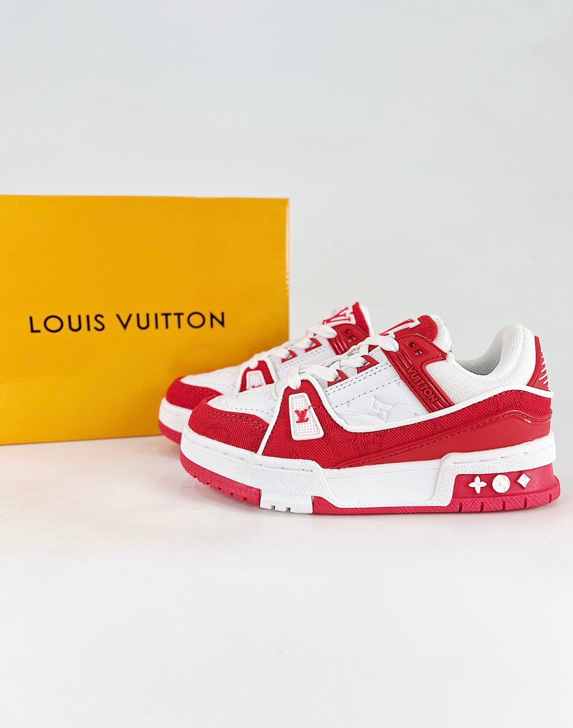 Louis Vuitton LV Trainer (White/Red Leather)