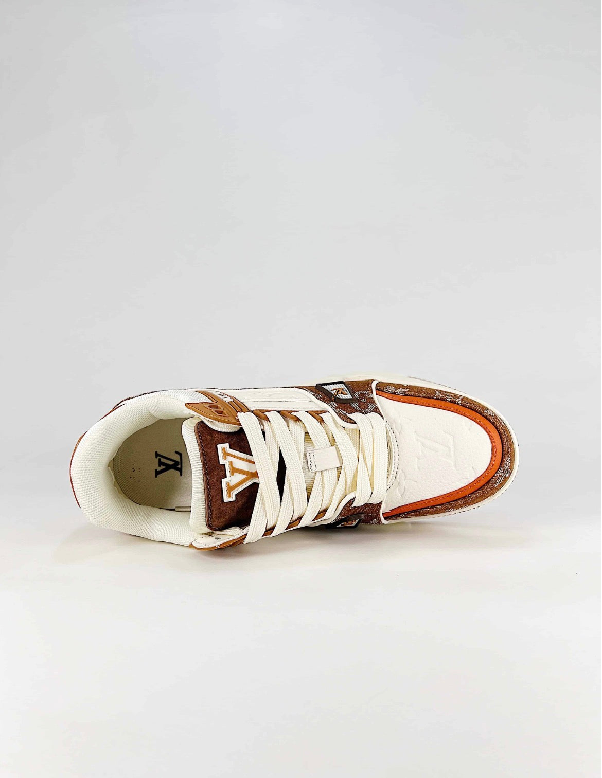 Louis Vuitton LV Trainer (Brown Monogram Denim/White Leather)