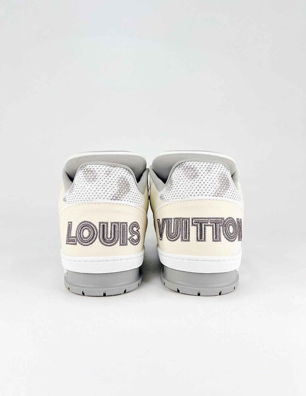 Louis Vuitton LV Trainer (Grey Monogram Denim/Velcro Strap)