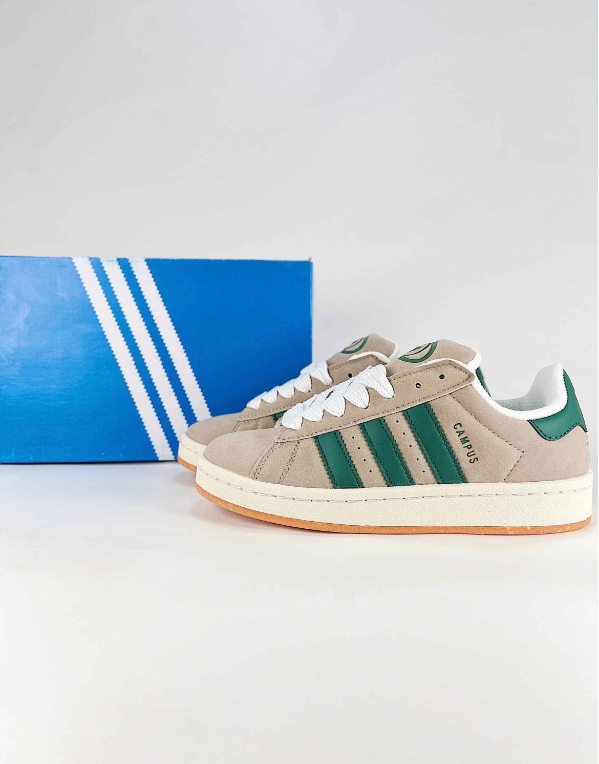 Adidas Campus 00s in the (Crystal White / Collegiate Green)