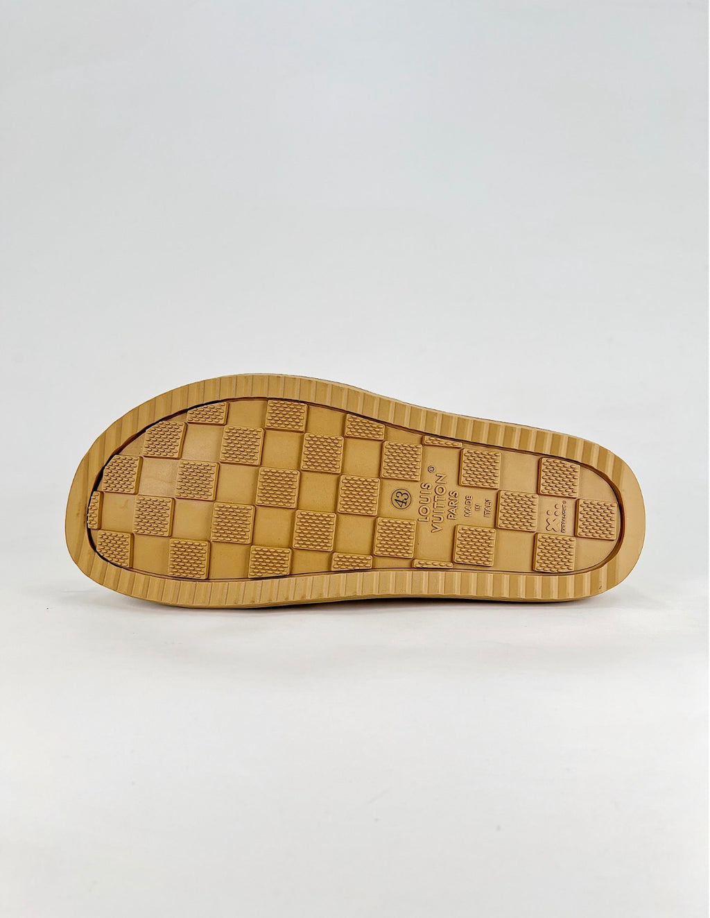 Louis Vuitton (Monogram Suede LV Lock Mule/Sand Beige)