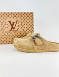 Louis Vuitton (Monogram Suede LV Lock Mule/Sand Beige)