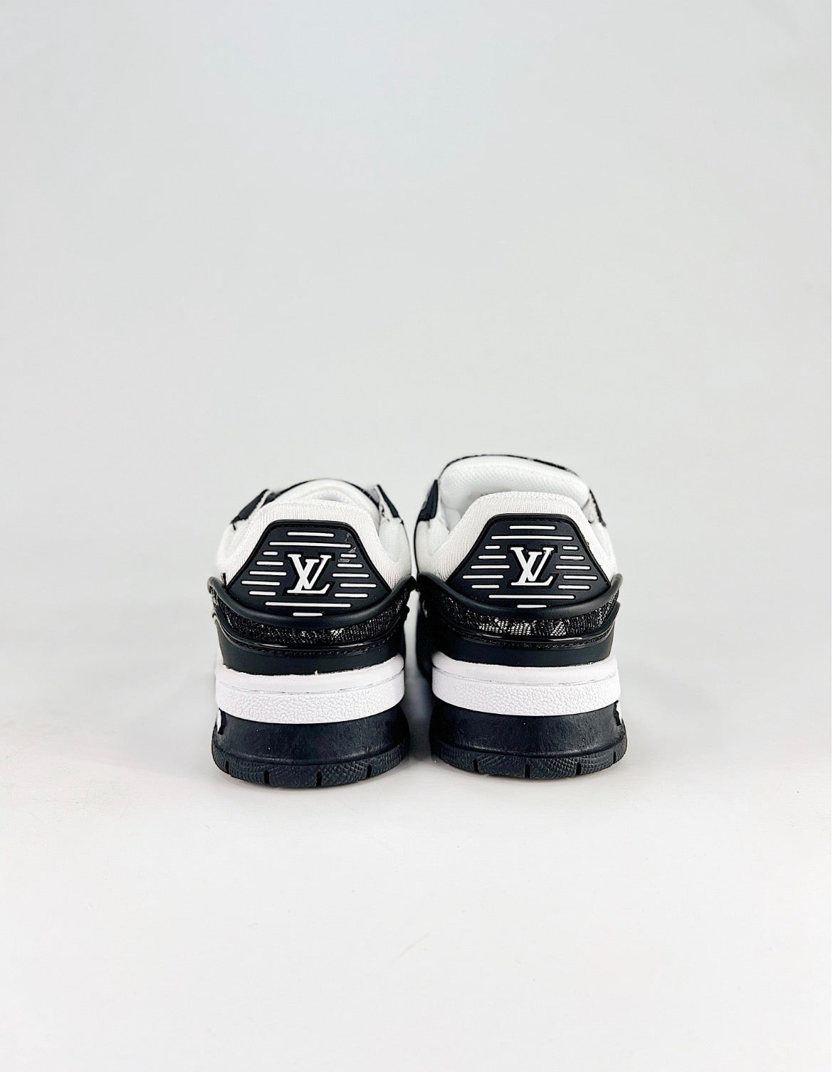 Louis Vuitton LV Trainer (Black Monogram Denim/White Calf Leather)