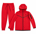 Nike Sportswear Tech Fleece Full-Zip Hoodie and Joggers Set (Red)