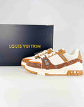 Louis Vuitton LV Trainer (Brown Monogram Denim/White Leather)