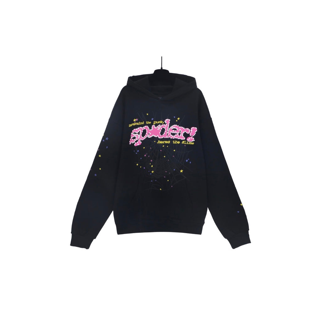 Sp5der Pink V2 Hoodie (Black)