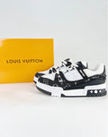 Louis Vuitton LV Trainer (Black Monogram Denim/White Calf Leather)
