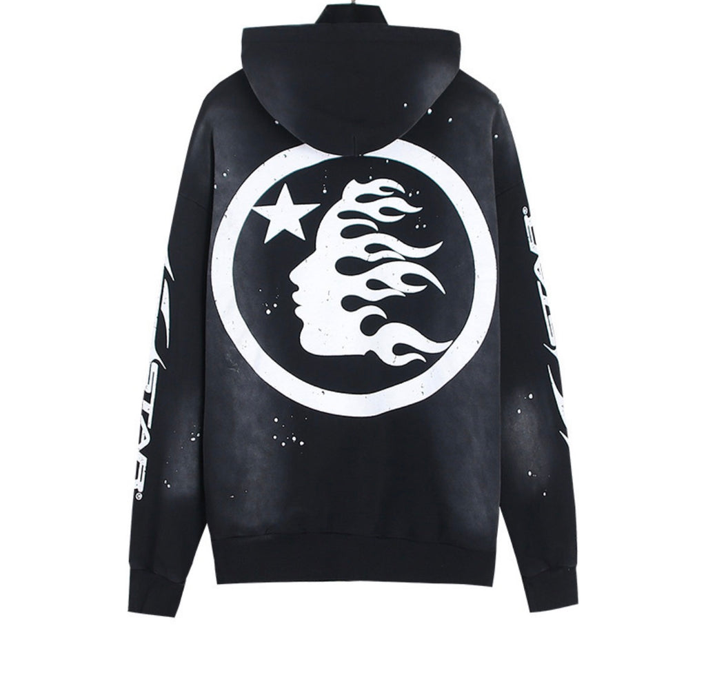 Hellstar Future Flame / Star Face Hoodie (Black)