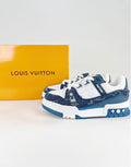 Louis Vuitton LV Trainer (Blue Monogram Denim/White Calf Leather)