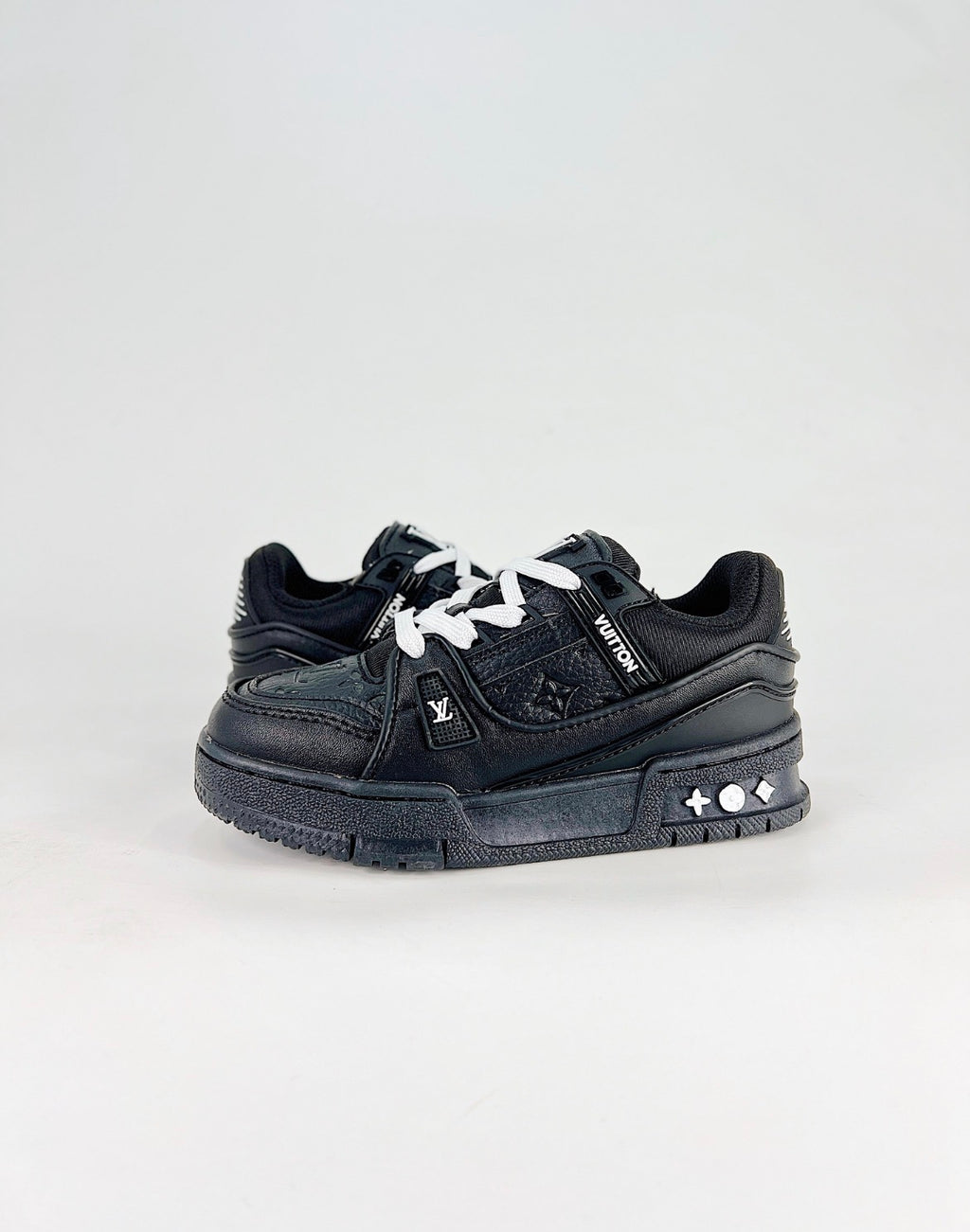 Louis Vuitton LV Trainer (Black Monogram Embossed Leather)