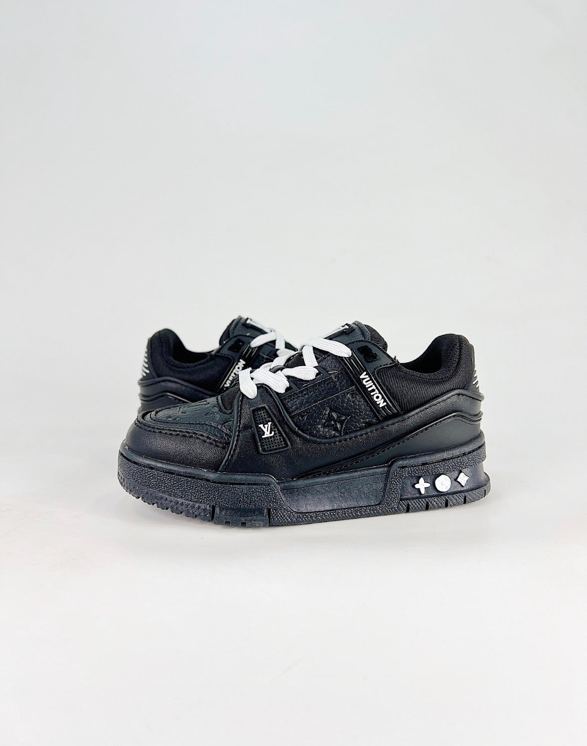 Louis Vuitton LV Trainer (Black Monogram Embossed Leather)