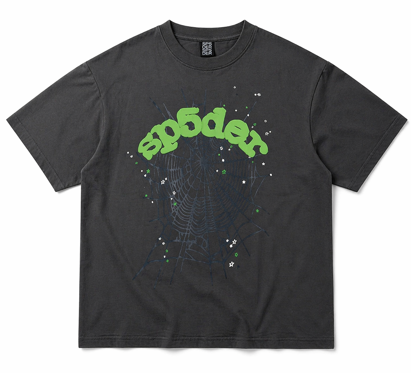 Sp5der OG Web Graphic T-Shirt (Black/Green)